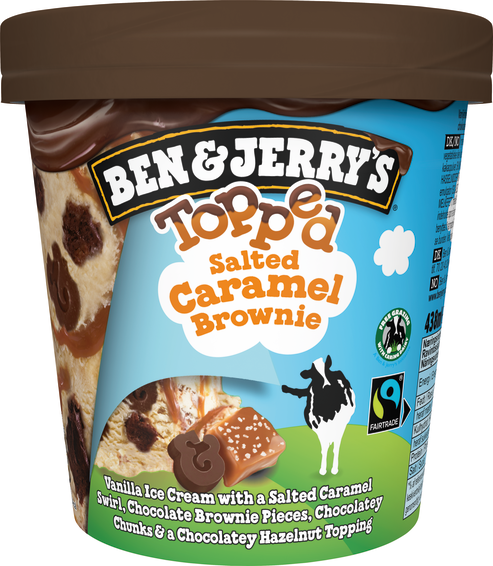 ben & jerry's topped salted caramel brownie 485ml